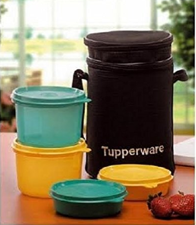 Tupperware Executive Plastic Lunch Set with Bag, 4-Pieces